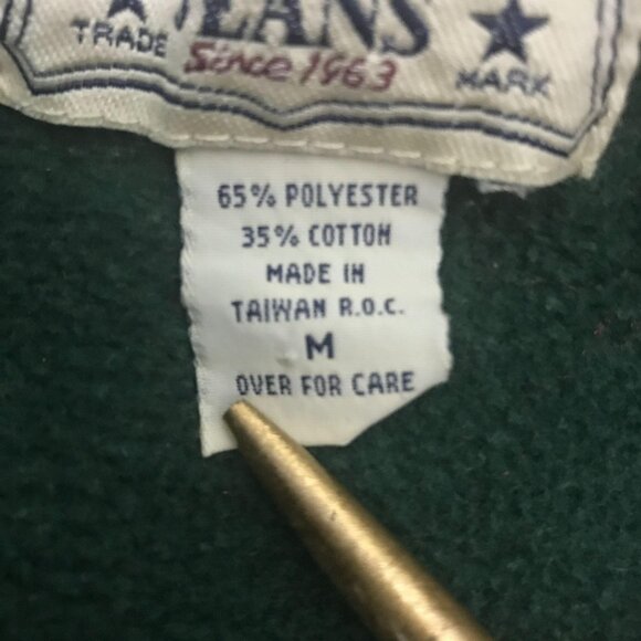 Vtg Limited Jeans Pullover Sweatshirt M Green Embroidered Plaid Logo y2K 90s - Picture 6 of 10